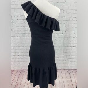 Ralph Lauren Rugby women small OneShoulder Alpaca Wool fitted y2k 2000Dress silk